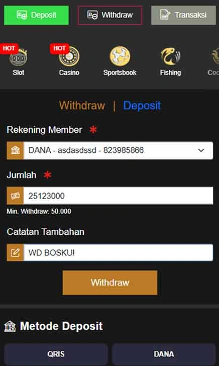 cara wd H89 Slot Fast Ver